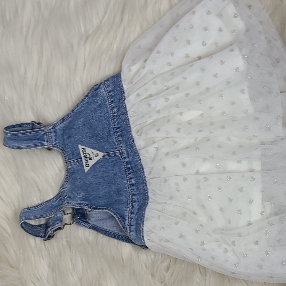 OshKosh B'Gosh girls overall dress with hearts 24m - Picture 7 of 8
